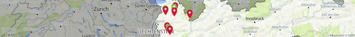 Kartenansicht für Apotheken-Notdienste in der Nähe von Schoppernau (Bregenz, Vorarlberg)